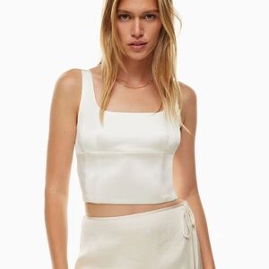 Aritzia Wilfred Shine Satin Bustier